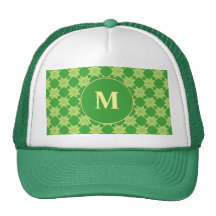 Modelo frondoso verde inconsútil gorros bordados