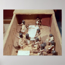 Modelo funerario de un taller de la materia textil poster