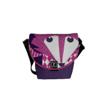 Modelo geométrico retro de la berenjena rosada mod bolsa de mensajeria 