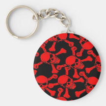 MODELO GÓTICO DE LA BANDERA PIRATA DE LOS CRÁNEOS LLAVERO PERSONALIZADO