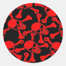 MODELO GÓTICO DE LA BANDERA PIRATA DE LOS CRÁNEOS ETIQUETA