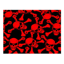MODELO GÓTICO DE LA BANDERA PIRATA DE LOS CRÁNEOS POSTAL