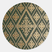 Modelo grabado en relieve oro de cuero verde pegatinas  