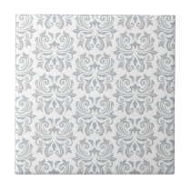Modelo gris claro y blanco adornado elegante del d azulejos
