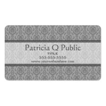 Modelo gris del damasco tarjetas de visita