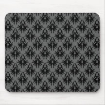 Modelo gris negro y profundo del damasco tapetes de raton