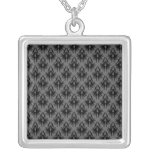 Modelo gris negro y profundo del damasco collares personalizados