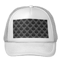 Modelo gris negro y profundo del damasco gorros bordados