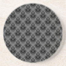 Modelo gris negro y profundo del damasco posavasos personalizados