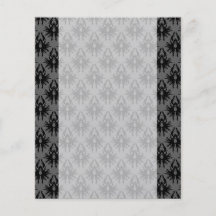Modelo gris negro y profundo del damasco tarjeton