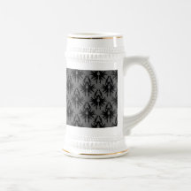 Modelo gris negro y profundo del damasco taza