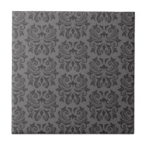 Modelo gris oscuro adornado elegante del damasco azulejos