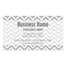 Modelo gris y blanco moderno de Chevron Plantillas De Tarjetas Personales