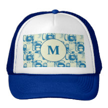 Modelo inconsútil de la pintada del vintage gorros bordados