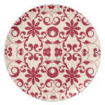 Modelo lamentable del vintage y elegante floral plato de comida