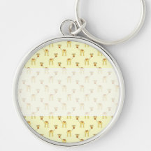 Modelo lindo de la jirafa en amarillo llavero personalizado