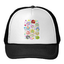 Modelo lindo de los búhos y de flores gorras de camionero