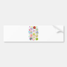Modelo lindo de los búhos y de flores pegatina de parachoque