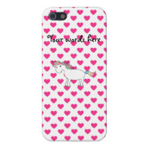 Modelo lindo de los corazones del rosa del unicorn iPhone 5 carcasa
