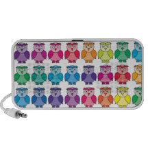 Modelo lindo del búho del arco iris PC altavoces