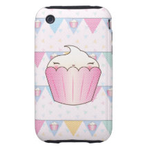 Modelo lindo del empavesado de la magdalena iPhone 3 tough protectores