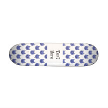 Modelo lindo del gato. Azul marino. Patinetas Personalizadas
