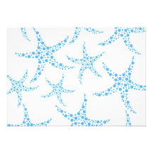 Modelo manchado de las estrellas de mar en azul y  comunicados personales 