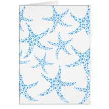 Modelo manchado de las estrellas de mar en azul y  felicitaciones