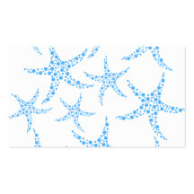 Modelo manchado de las estrellas de mar en azul y  tarjetas de visita