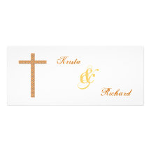 Modelo medieval de la cruz cristiana del boda comunicado personalizado