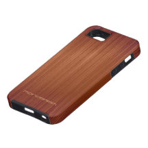 Modelo-Monograma de madera rojo de la textura de l iPhone 5 Case-Mate Coberturas