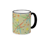 Modelo multicolor retro atómico de Starburst Taza De Café