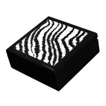 Modelo negro del estampado de zebra caja de recuerdo