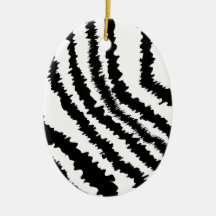 Modelo negro del estampado de zebra adorno de navidad