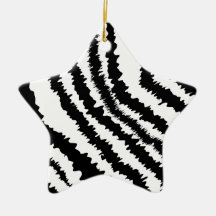 Modelo negro del estampado de zebra adorno de navidad