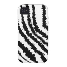 Modelo negro del estampado de zebra iPhone 4 carcasa