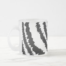 Modelo negro del estampado de zebra taza de café