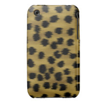 Modelo negro y de oro de la impresión del guepardo Case-Mate iPhone 3 protectores