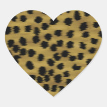 Modelo negro y de oro de la impresión del guepardo colcomanias corazon