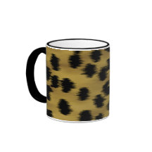 Modelo negro y de oro de la impresión del guepardo taza
