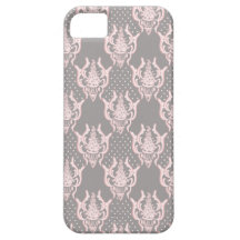 Modelo noble gris rosado del damasco iPhone 5 fundas
