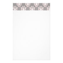 Modelo noble gris rosado del damasco papelería de diseño