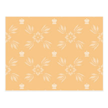 Modelo ornamental floral anaranjado postal