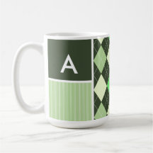 Modelo oscuro y verde claro de Argyle Taza De Café