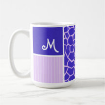 Modelo púrpura de la jirafa tazas de café