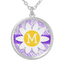 Modelo púrpura de Paisley; Margarita de la primave Colgante Personalizado