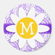 Modelo púrpura de Paisley; Margarita de la primave Iman Para Frigorífico