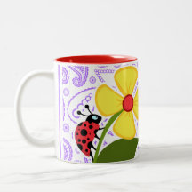 Modelo púrpura de Paisley; Mariquita Taza