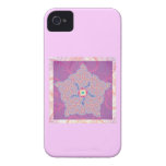 Modelo púrpura del fractal de la estrella iPhone 4 protectores