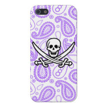 Modelo púrpura Rogelio alegre de Paisley; Pirata iPhone 5 Protector